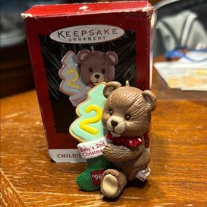 KEEPSAKE the Label Ornament Baby's 2nd Christmas Bear